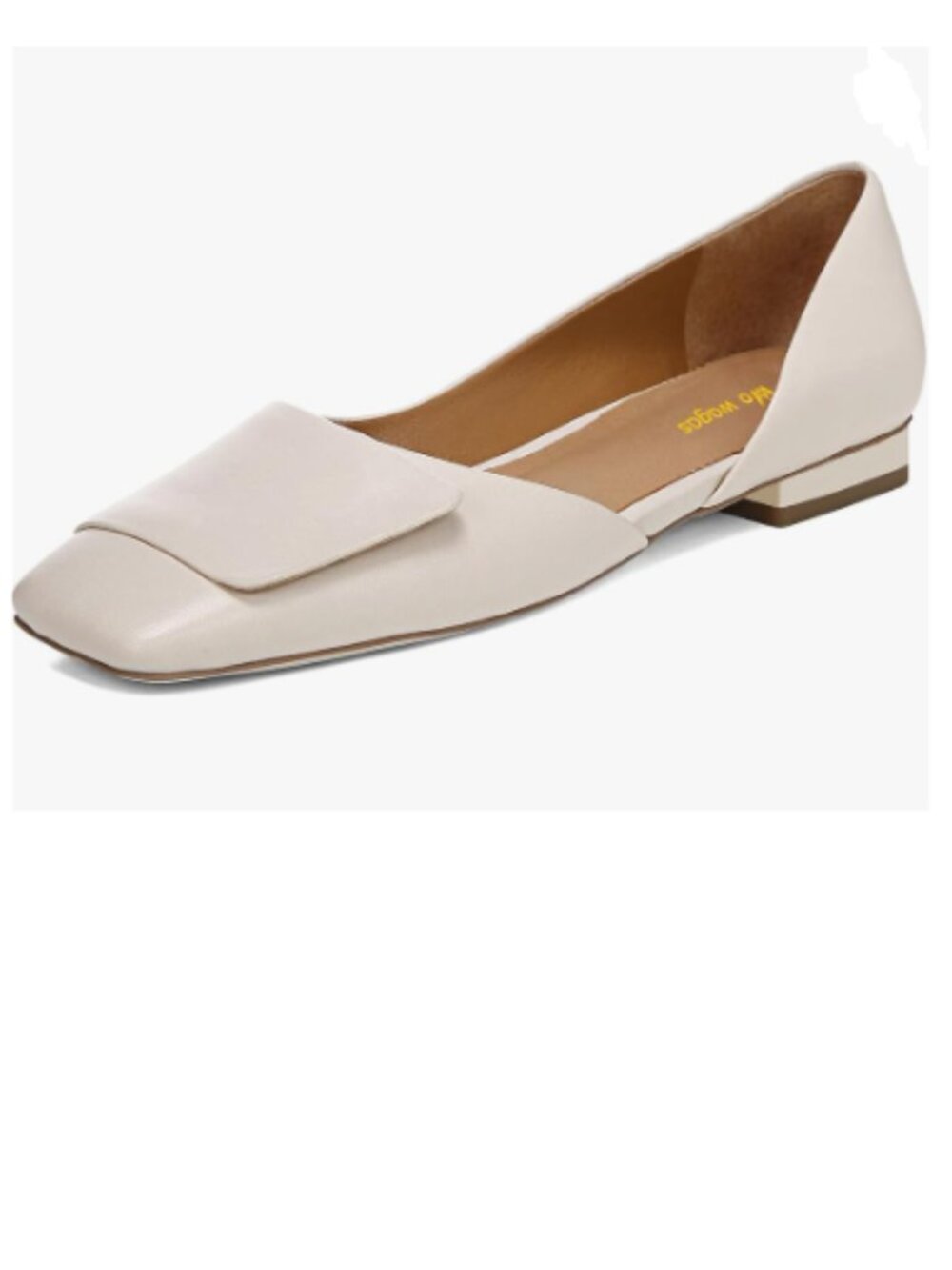 Wo Wagas Apricot Pumps Side Cut Chunky Low Heel Square Toe Slip On Shoes